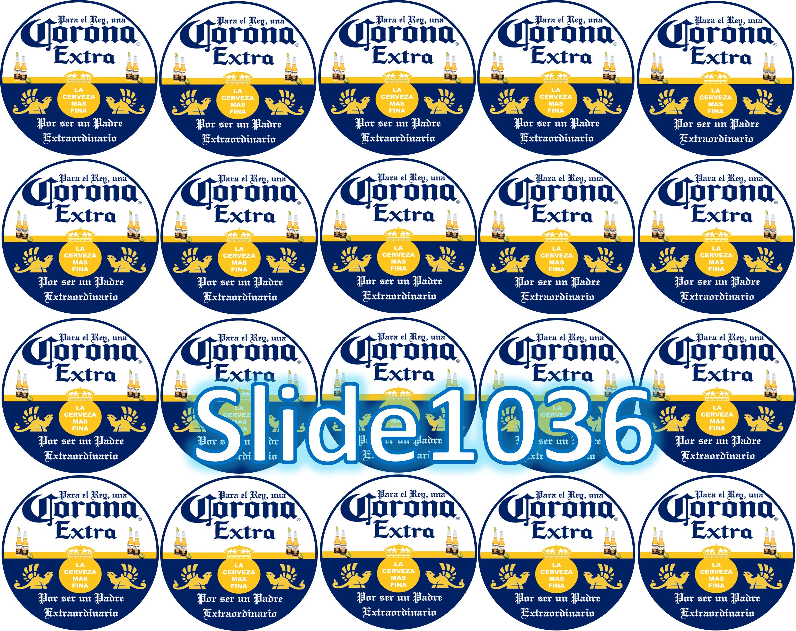 Hoja de azúcar para decoracion de postres, (Dia del Padre) de 8” o 20 imagenes de 1.81” en redondo
