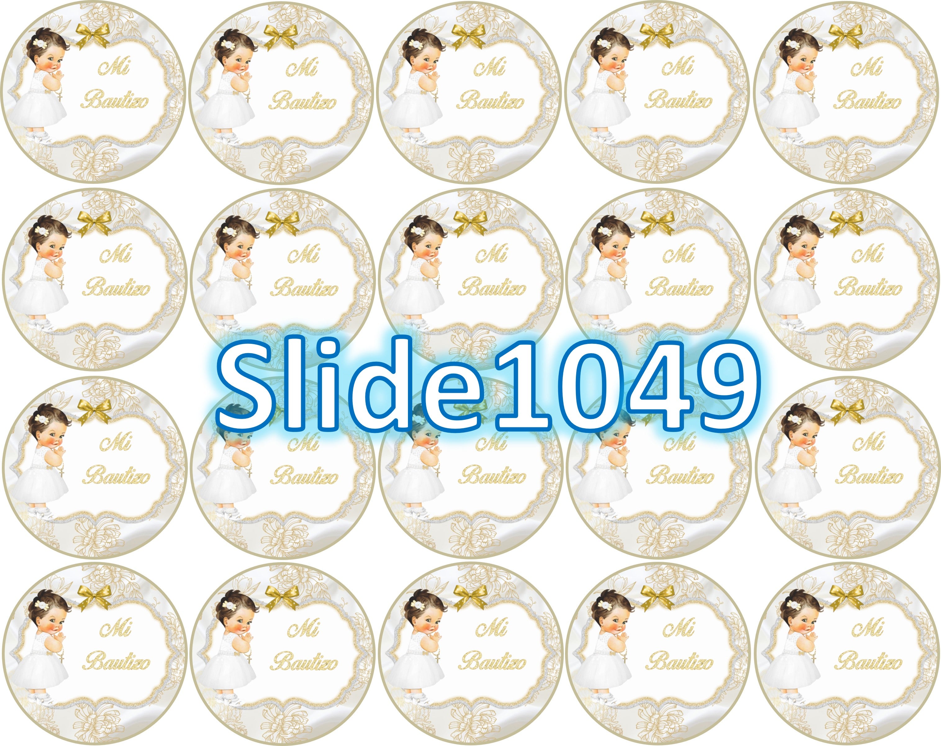 Sugar sheet for dessert decoration, (My Baptism) 8” or 20 images of 1.81” in round