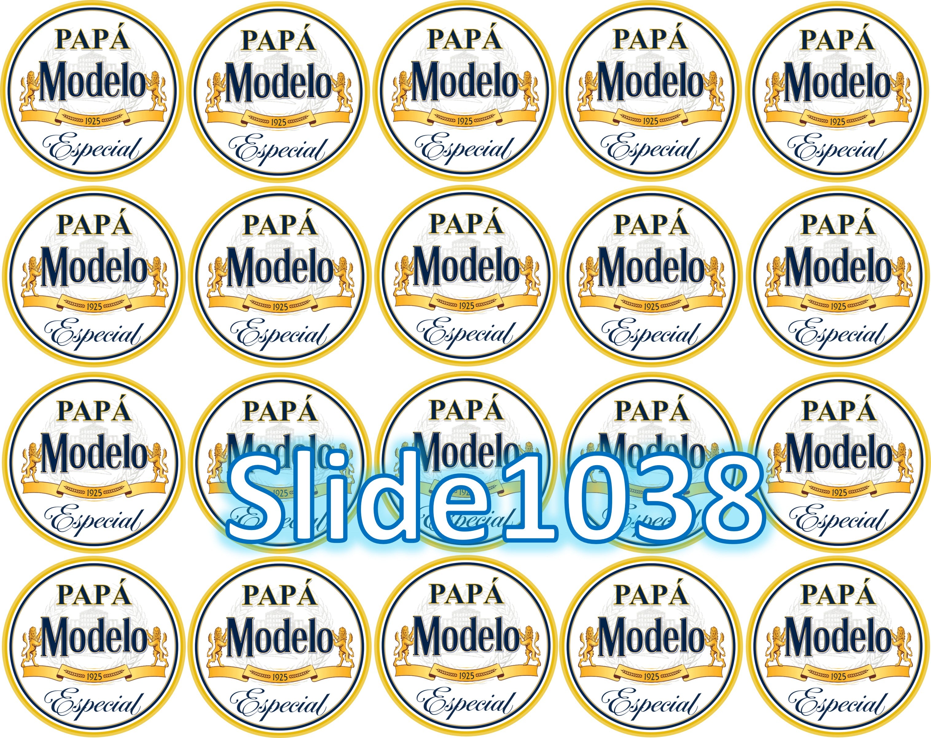 Hoja de azúcar para decoracion de postres, (Dia del Padre) de 8” o 20 imagenes de 1.81” en redondo