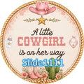 Edible sugar sheet for dessert decoration, (Girl Baby Shower Design) 8" round or 20 images of 1.81" round