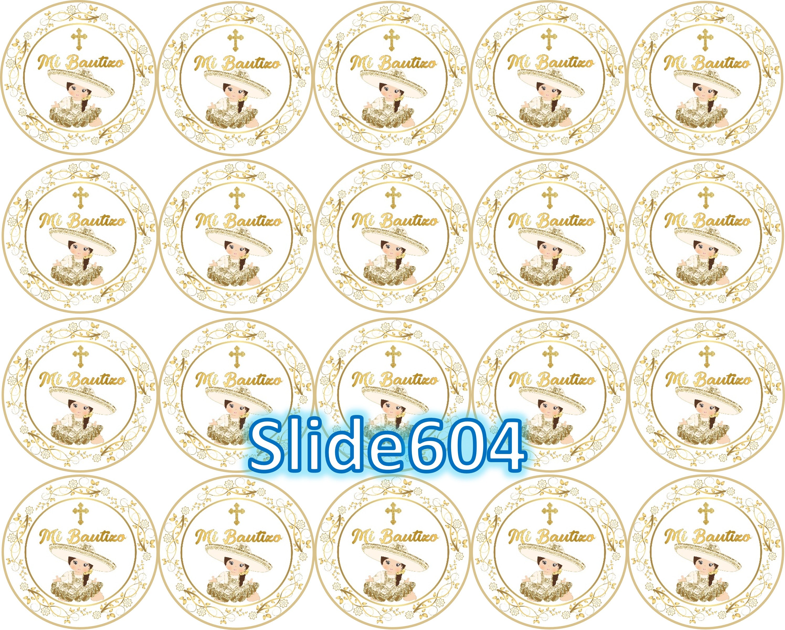 Sugar sheet for dessert decoration, (My Baptism) 8” or 20 images of 1.81” in round