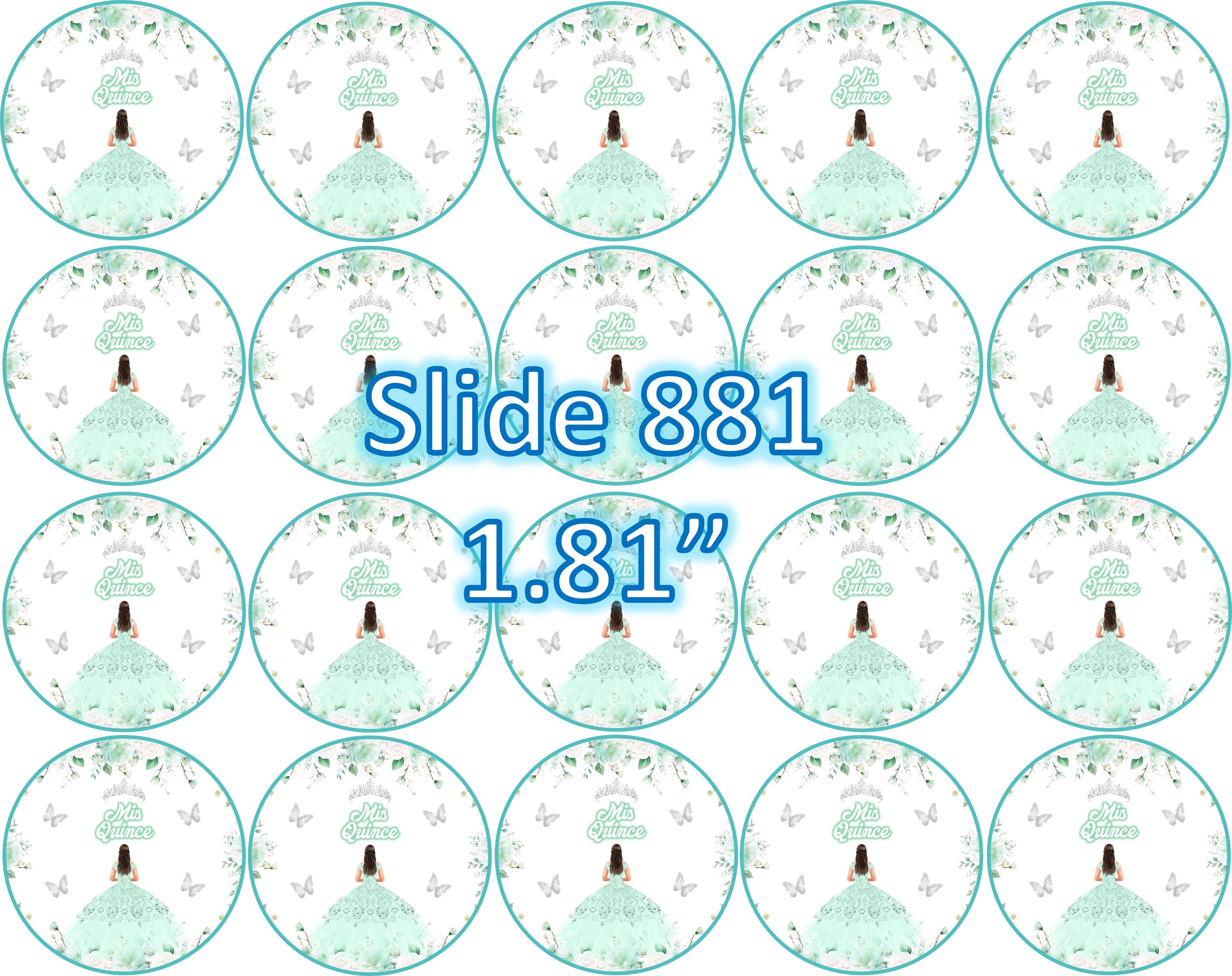 Papel de azúcar comestible para oreos, cupcakes y mas… (Mis Quince) 20 imágenes de 1.81” en redondo