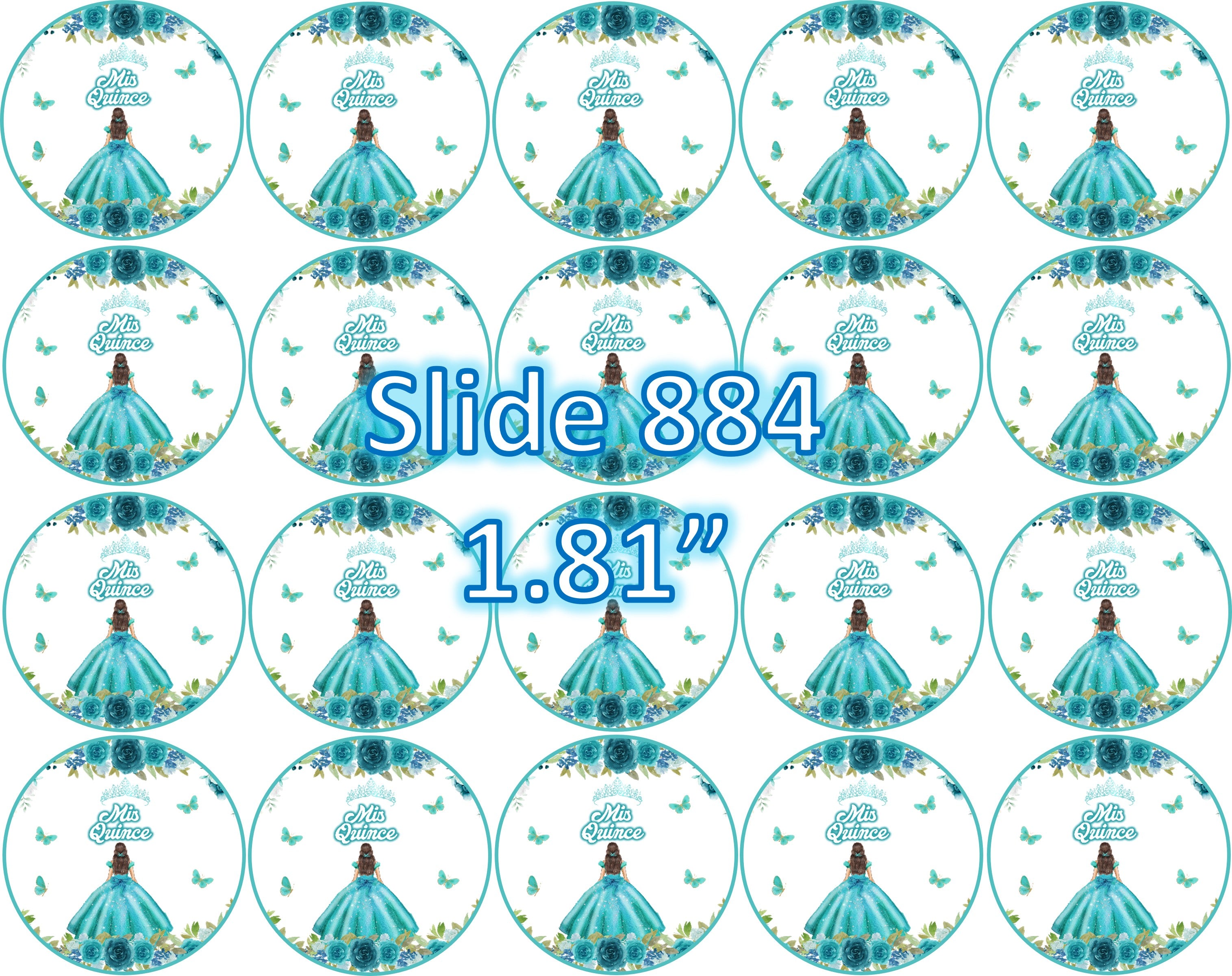 Papel de azúcar comestible para oreos, cupcakes y mas… (Mis Quince) 20 imágenes de 1.81” en redondo