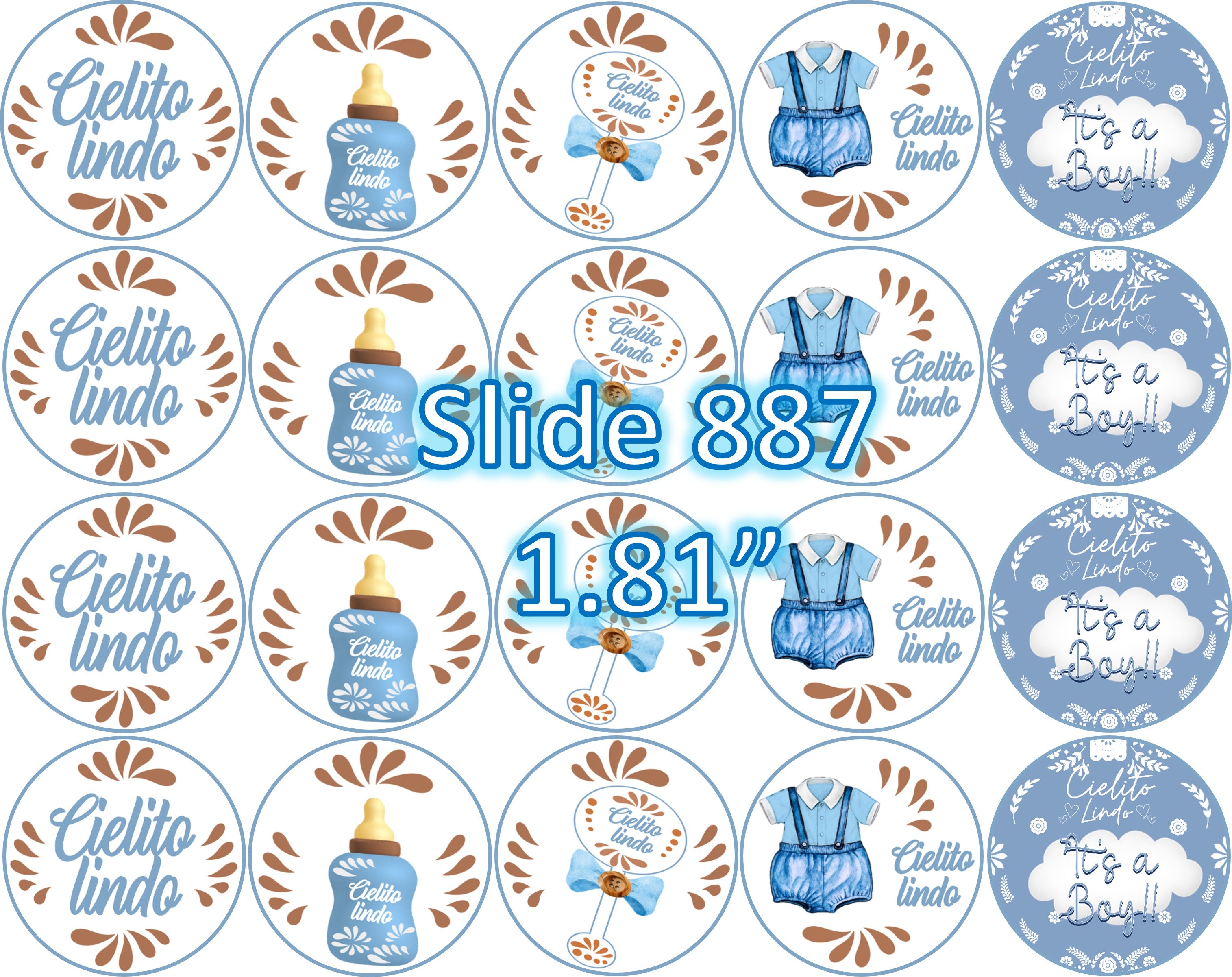 Papel de azúcar comestible para oreos, cupcakes y mas… (Cielito Lindo) 20 imágenes de 1.81” en redondo