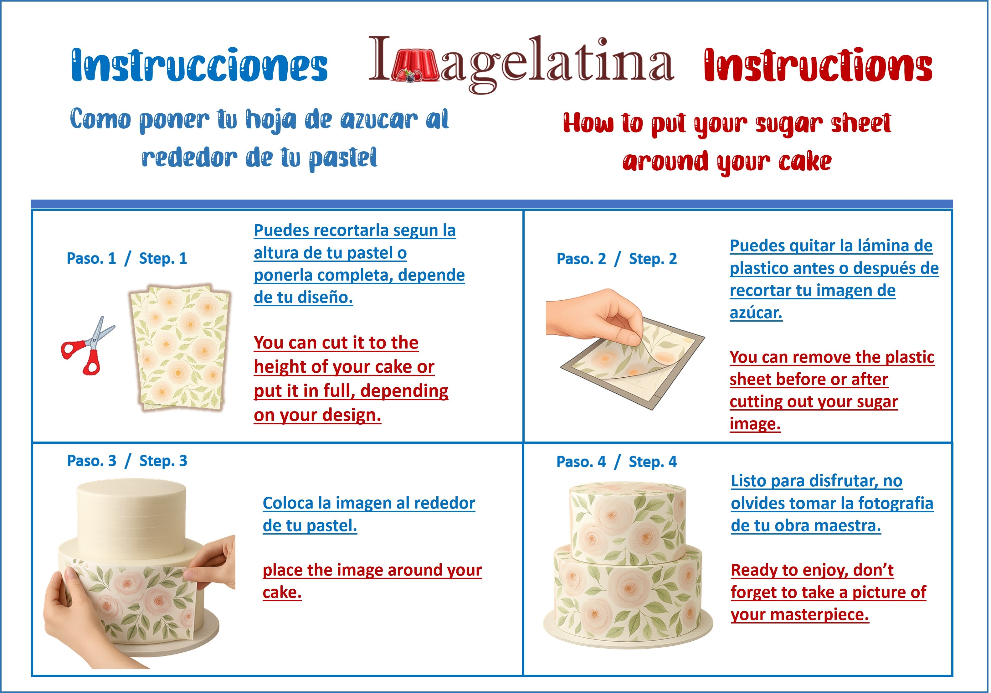 Papel de azúcar comestible para envolver pasteles (diseño para hombre) 2 tiras de 3” X 9.5”